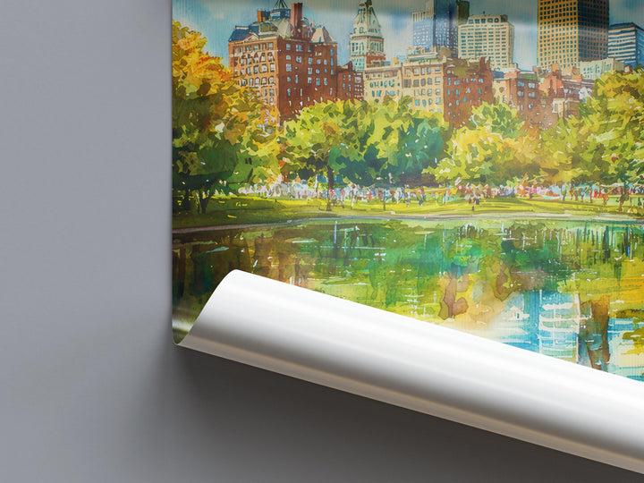 Boston watercolor poster Wall Art Boston Wall Hanging Home Décor Boston Gift Art Lovers Massachusetts Art Lover Gift Massachusetts wall art