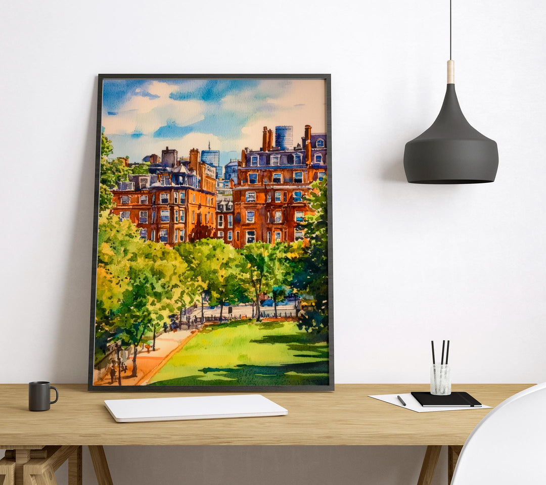 Boston watercolor poster Wall Art Boston Wall Hanging Home Décor Boston Gift Art Lovers Massachusetts Art Lover Gift Massachusetts wall art