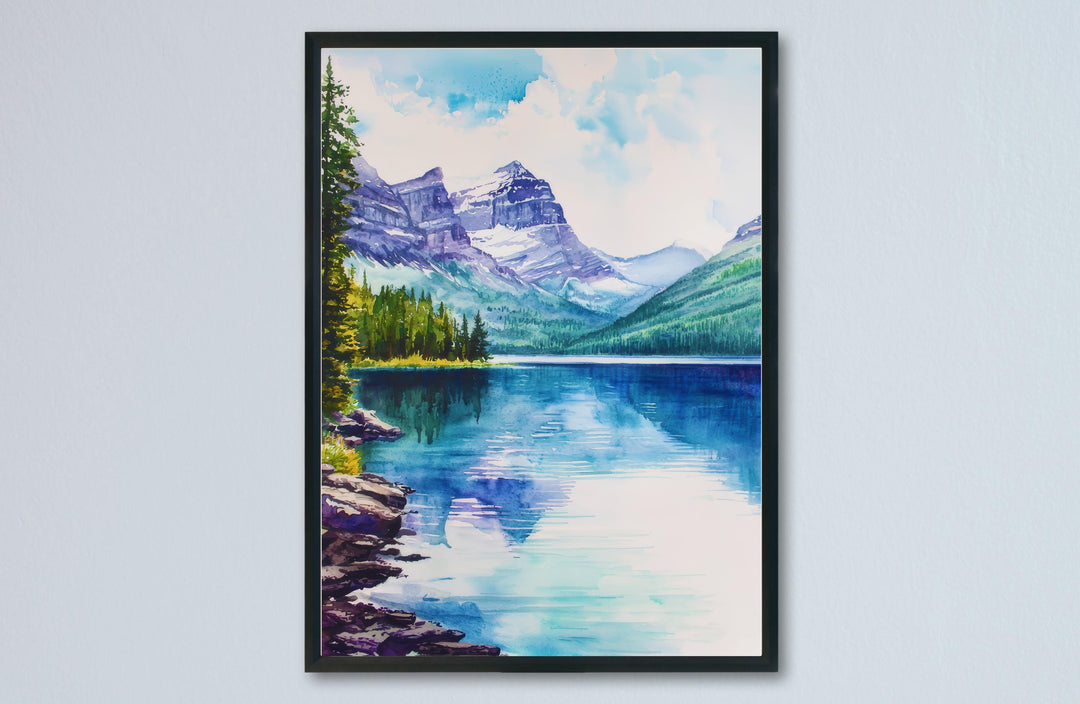 Glacier National Park watercolor poster Wall Art Glacier National Park Wall Hanging Home Décor Glacier National Park Gift Art Lovers