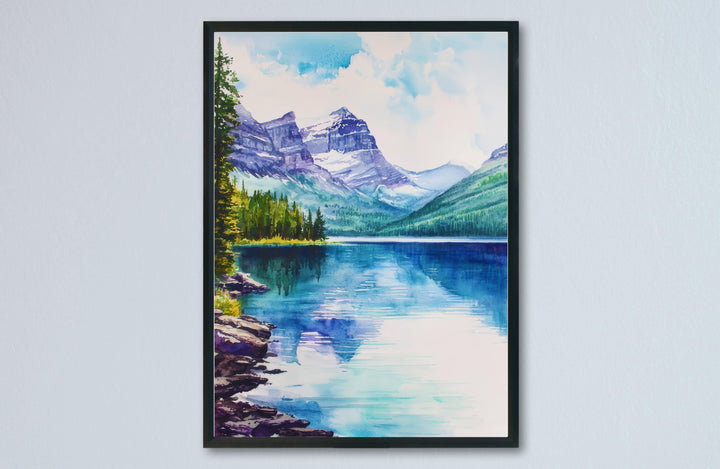 Glacier National Park watercolor poster Wall Art Glacier National Park Wall Hanging Home Décor Glacier National Park Gift Art Lovers