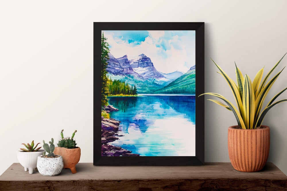 Glacier National Park watercolor poster Wall Art Glacier National Park Wall Hanging Home Décor Glacier National Park Gift Art Lovers