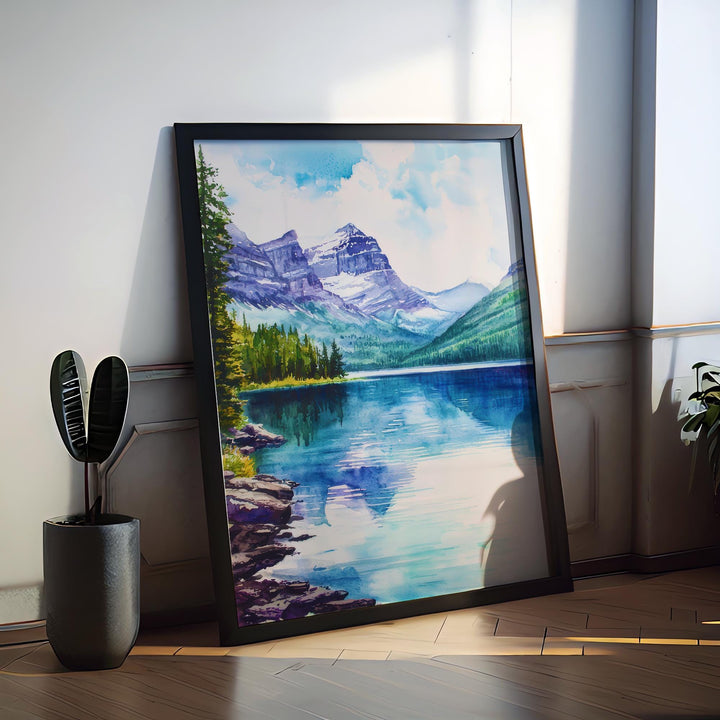 Glacier National Park watercolor poster Wall Art Glacier National Park Wall Hanging Home Décor Glacier National Park Gift Art Lovers