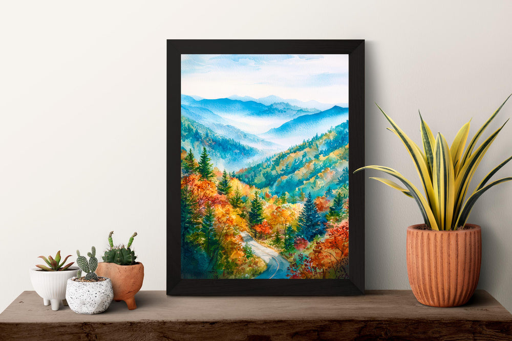 Great Smoky Mountains watercolor poster Wall Art Great Smoky Mountains Wall Hanging Home Décor Great Smoky Mountains Gift Art Lovers