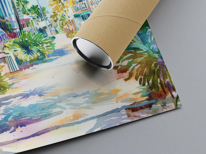 Key West watercolor poster Wall Art Key West Wall Hanging Home Décor Key West Gift Art Lovers Florida Art Lover Gift Florida wall art