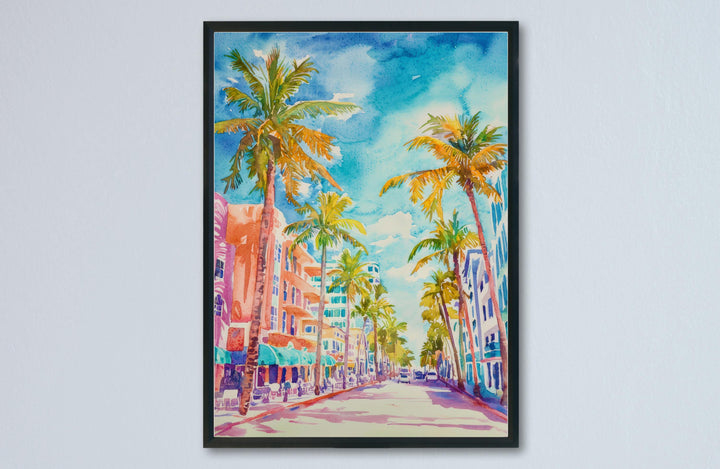 Miami watercolor poster Wall Art Miami Wall Hanging Home Décor Miami Gift Art Lovers Florida Art Lover Gift Florida wall art