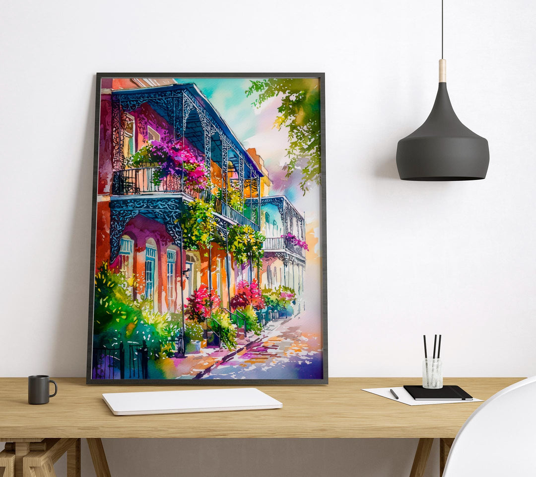 New Orleans watercolor poster Wall Art New Orleans Wall Hanging Home Décor New Orleans Gift Art Lovers Louisiana Art Lover Gift Louisiana