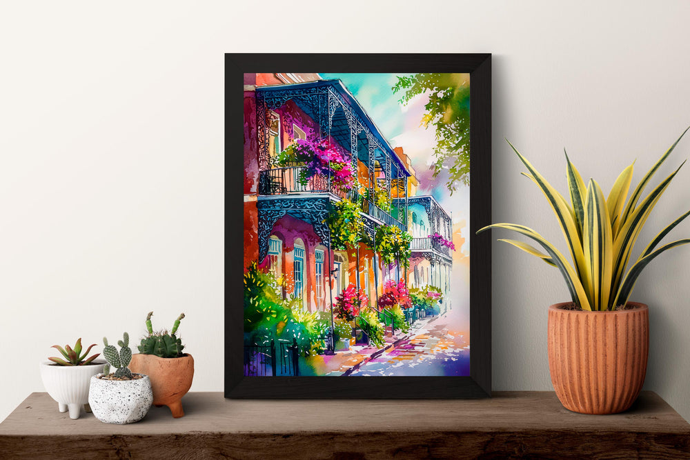 New Orleans watercolor poster Wall Art New Orleans Wall Hanging Home Décor New Orleans Gift Art Lovers Louisiana Art Lover Gift Louisiana