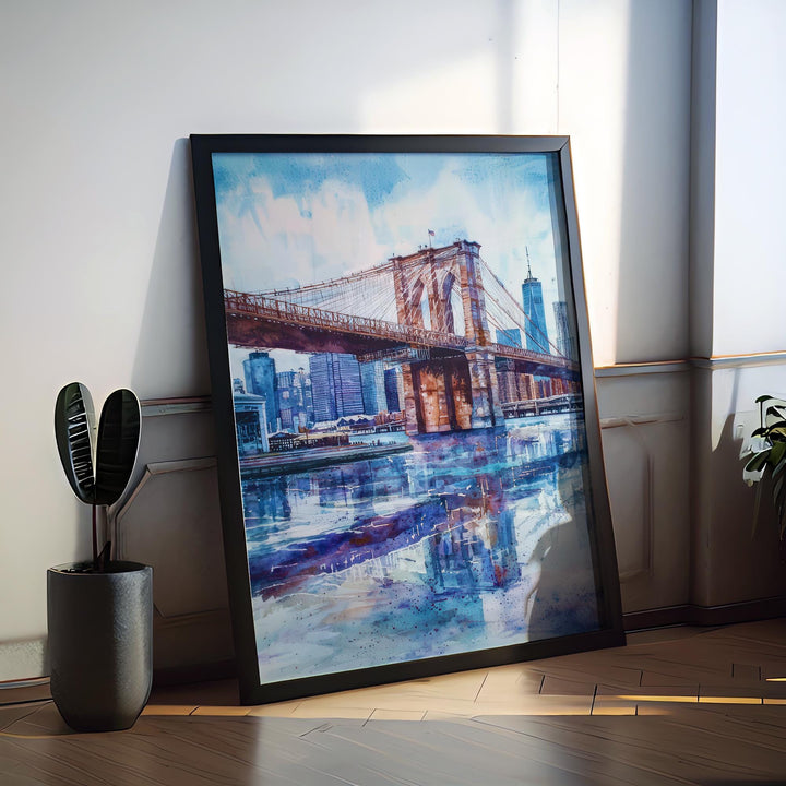 Brooklyn Bridge watercolor poster Wall Art Brooklyn Bridge Wall Hanging Home Décor Brooklyn Bridge Gift Art Lovers New York Art