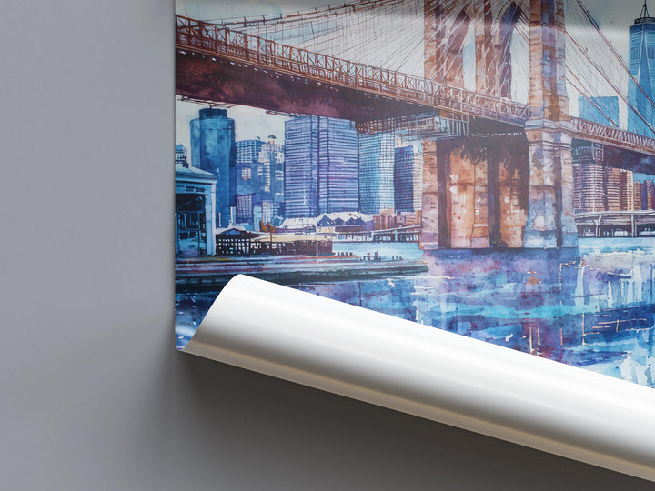 Brooklyn Bridge watercolor poster Wall Art Brooklyn Bridge Wall Hanging Home Décor Brooklyn Bridge Gift Art Lovers New York Art