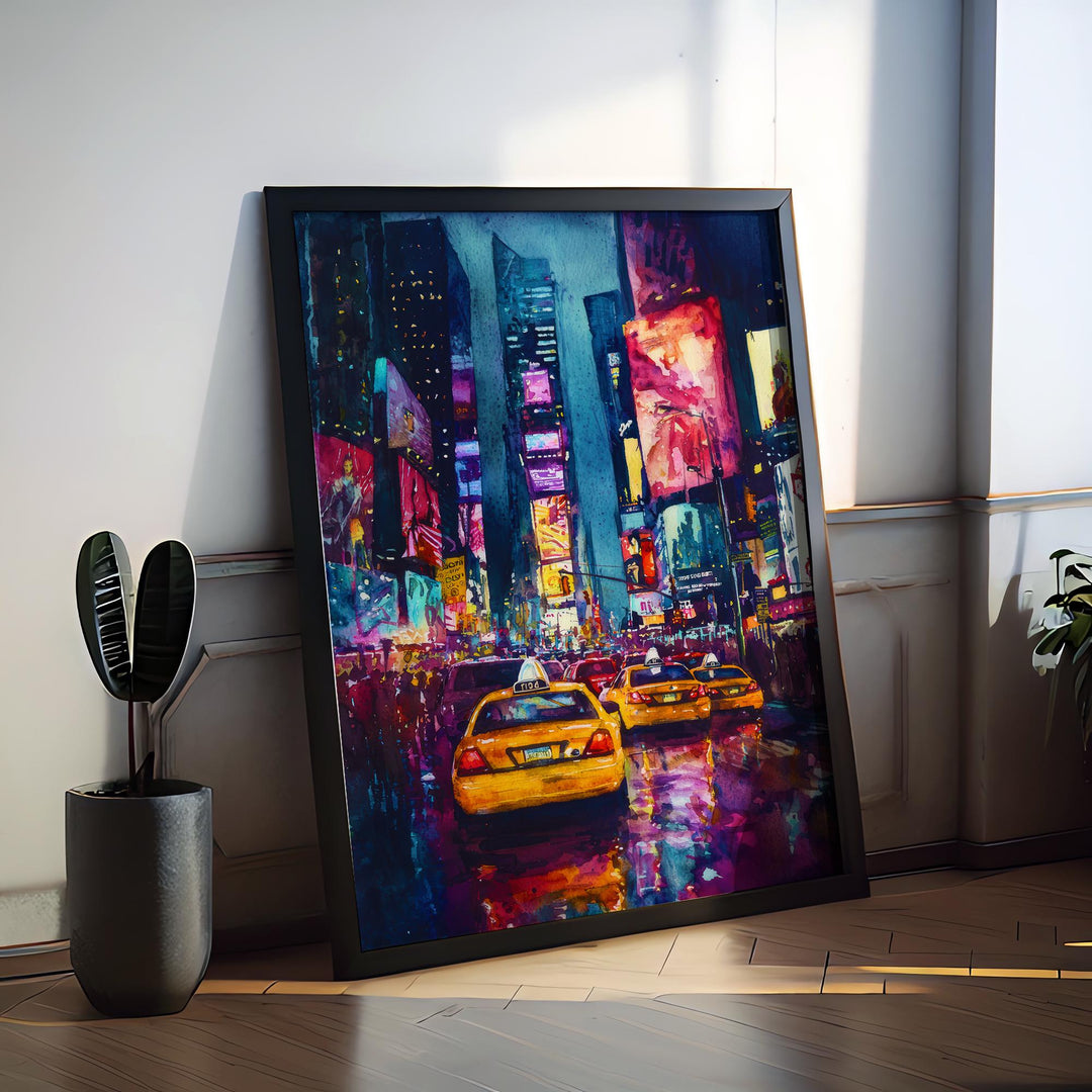 Times Square watercolor poster Wall Art Times Square Wall Hanging Home Décor Times Square Gift Art Lovers New York Art Lover Gift New York