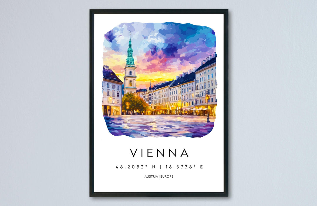 Vienna Watercolor Poster Wall Art Vienna Wall Decor Home Décor Vienna Gift Austria Art Lover Gift, Travel Souvenir Print