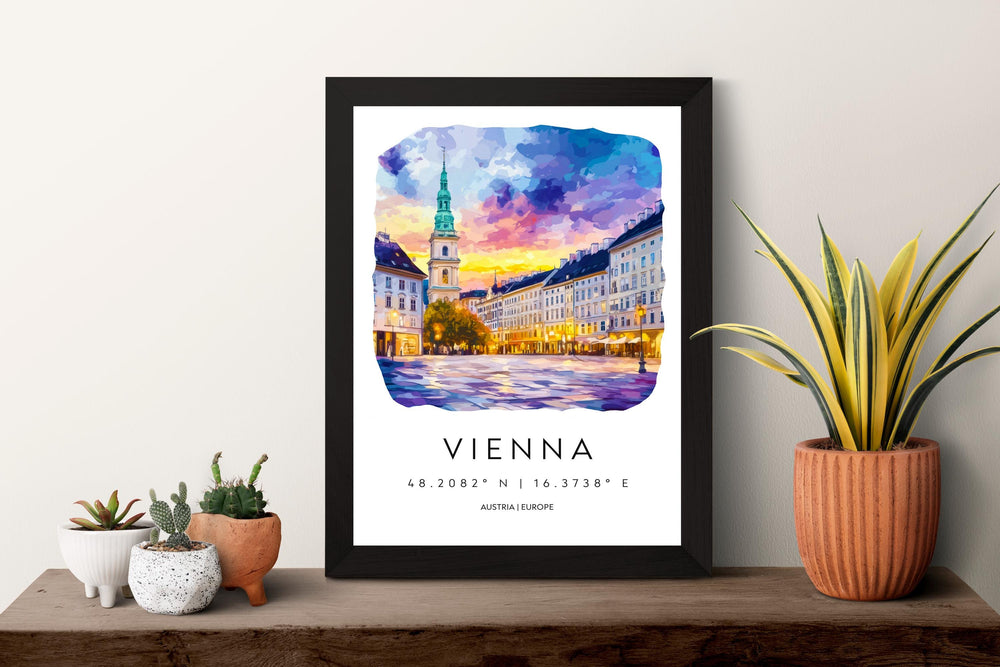 Vienna Watercolor Poster Wall Art Vienna Wall Decor Home Décor Vienna Gift Austria Art Lover Gift, Travel Souvenir Print