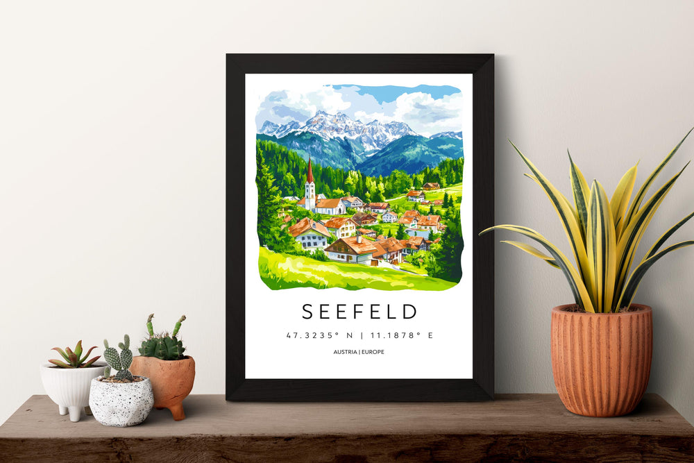 Seefeld Watercolor Poster Wall Art Seefeld Wall Decor Home Décor Seefeld Gift Austria Art Lover Gift, Travel Souvenir Print
