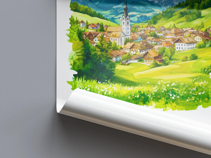 Schladming Watercolor Poster Wall Art Schladming Wall Decor Home Décor Schladming Gift Austria Art Lover Gift, Travel Souvenir Print