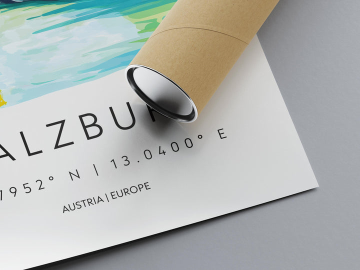 Salzburg Watercolor Poster Wall Art Salzburg Wall Decor Home Décor Salzburg Gift Austria Art Lover Gift, Travel Souvenir Print