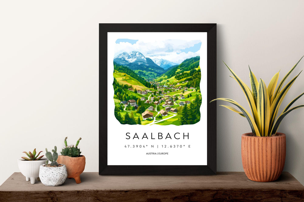 Saalbach Watercolor Poster Wall Art Saalbach Wall Decor Home Décor Saalbach Gift Austria Art Lover Gift, Travel Souvenir Print