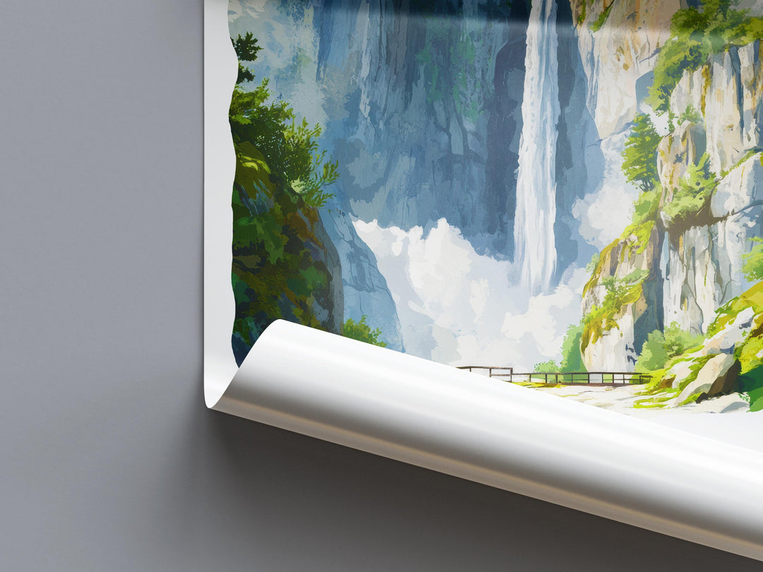 Reichenbach Falls Watercolor Poster Wall Art Reichenbach Falls Wall Décor Home Art Reichenbach Falls Gift Switzerland Art Lover Gift
