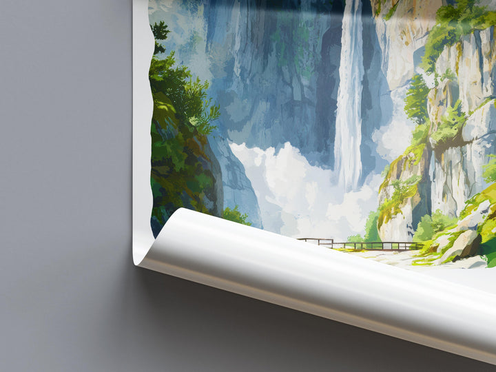 Reichenbach Falls Watercolor Poster Wall Art Reichenbach Falls Wall Décor Home Art Reichenbach Falls Gift Switzerland Art Lover Gift