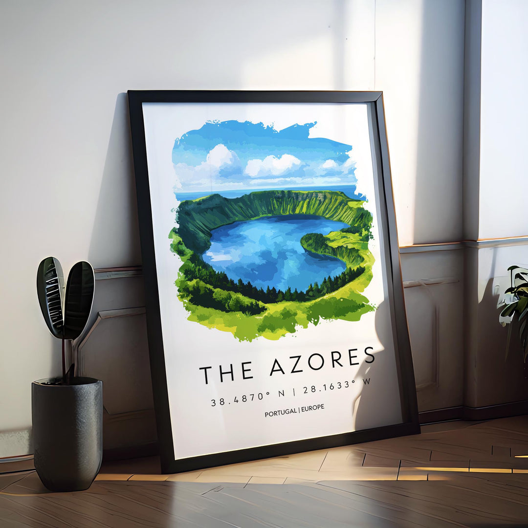 The Azores Watercolor Poster Wall Art Azores Wall Decor Home Décor The Azores Gift Portugal Art Lover Gift, Travel Souvenir Print