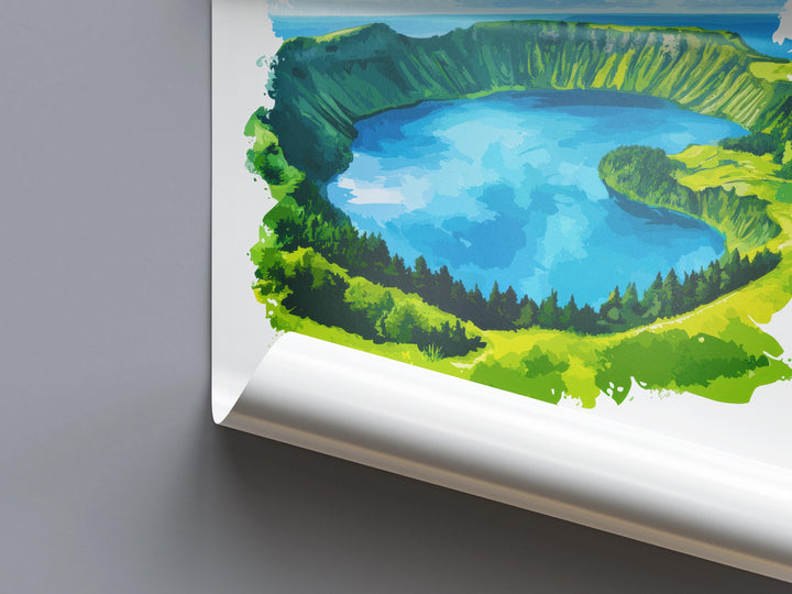 The Azores Watercolor Poster Wall Art Azores Wall Decor Home Décor The Azores Gift Portugal Art Lover Gift, Travel Souvenir Print
