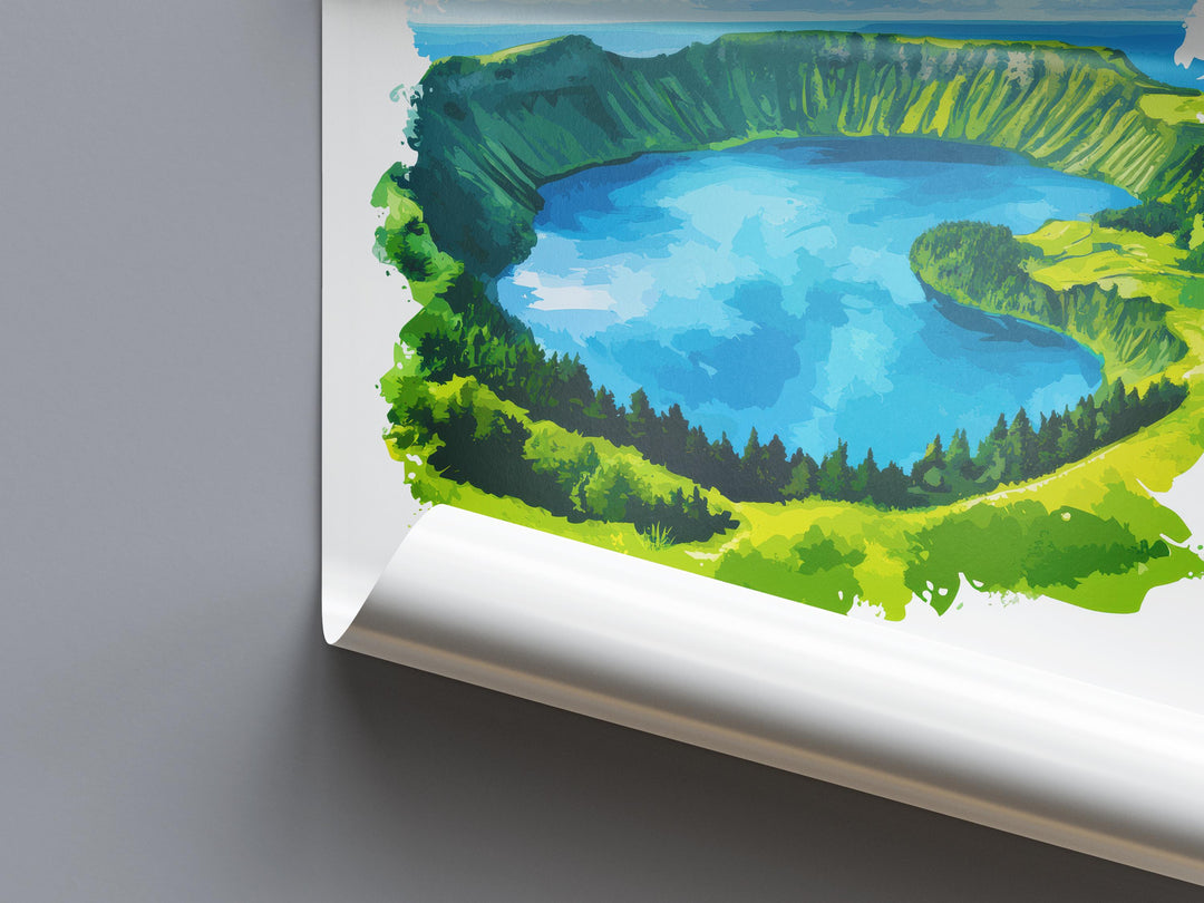 The Azores Watercolor Poster Wall Art Azores Wall Decor Home Décor The Azores Gift Portugal Art Lover Gift, Travel Souvenir Print