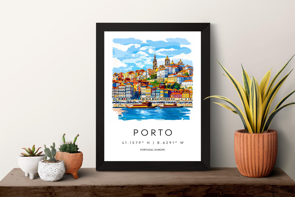 Porto Watercolor Poster Wall Art Porto Wall Decor Home Décor Porto Gift Portugal Art Lover Gift, Travel Souvenir Print