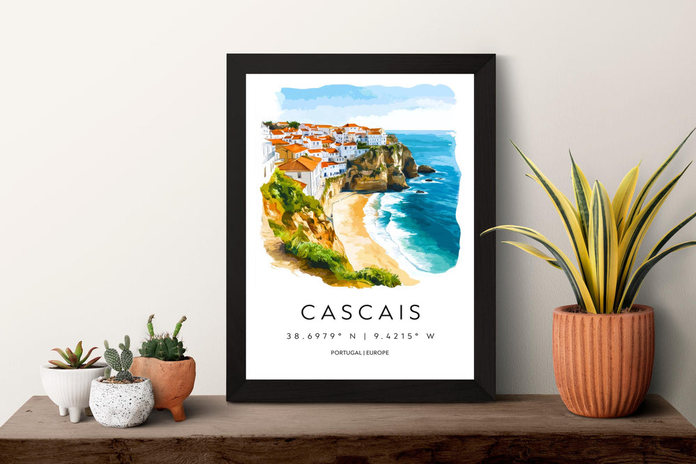 Cascais Watercolor Poster Wall Art Cascais Wall Decor Home Décor Cascais Gift Portugal Art Lover Gift, Travel Souvenir Print
