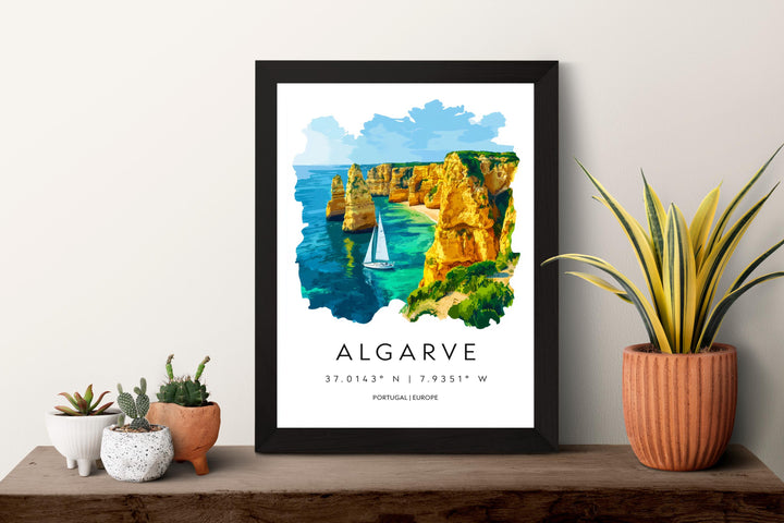 Algarve Watercolor Poster Wall Art Algarve Wall Decor Home Décor Algarve Gift Portugal Art Lover Gift, Travel Souvenir Print