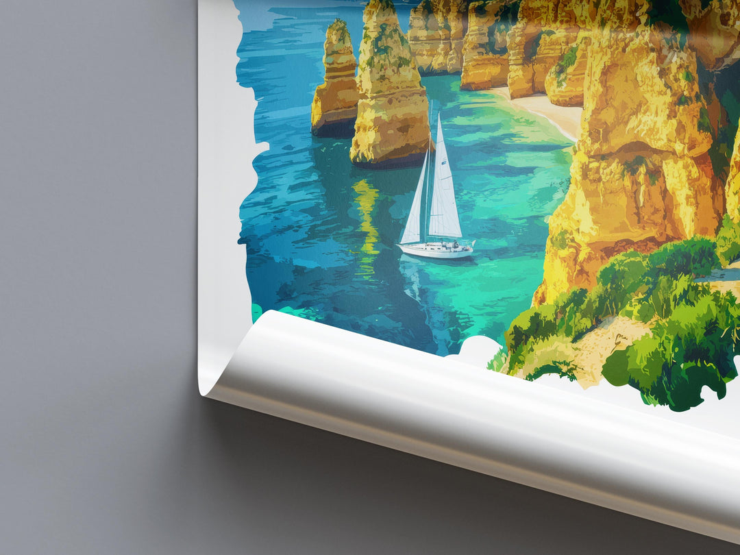 Algarve Watercolor Poster Wall Art Algarve Wall Decor Home Décor Algarve Gift Portugal Art Lover Gift, Travel Souvenir Print