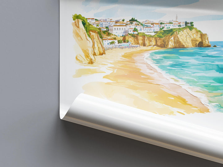 Albufeira Watercolor Poster Wall Art Albufeira Wall Decor Home Décor Albufeira Gift Portugal Art Lover Gift, Travel Souvenir Print