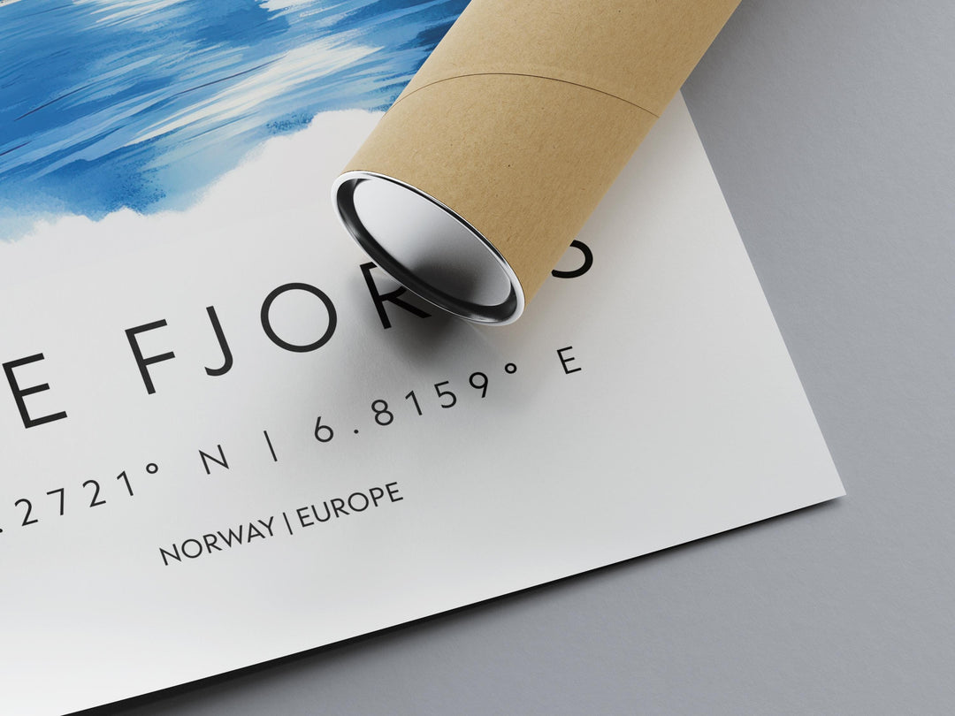The Fjords Watercolor Poster Wall Art Fjords Wall Decor Home Décor The Fjords Gift Norway Art Lover Gift, Travel Souvenir Print
