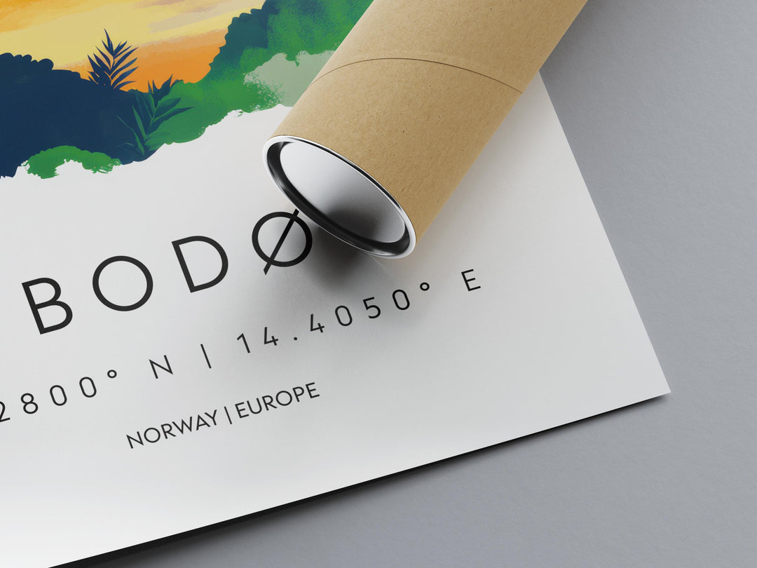 Bodø Watercolor Poster Wall Art Bodø Wall Decor Home Décor Bodø Gift Norway Art Lover Gift, Travel Souvenir Print