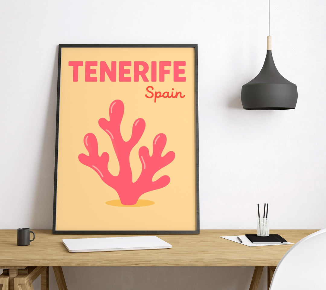 Tenerife Preppy Poster Wall Art Tenerife Wall Decor Home Décor Tenerife Gift Spain Art Lover Gift, Travel Souvenir Print