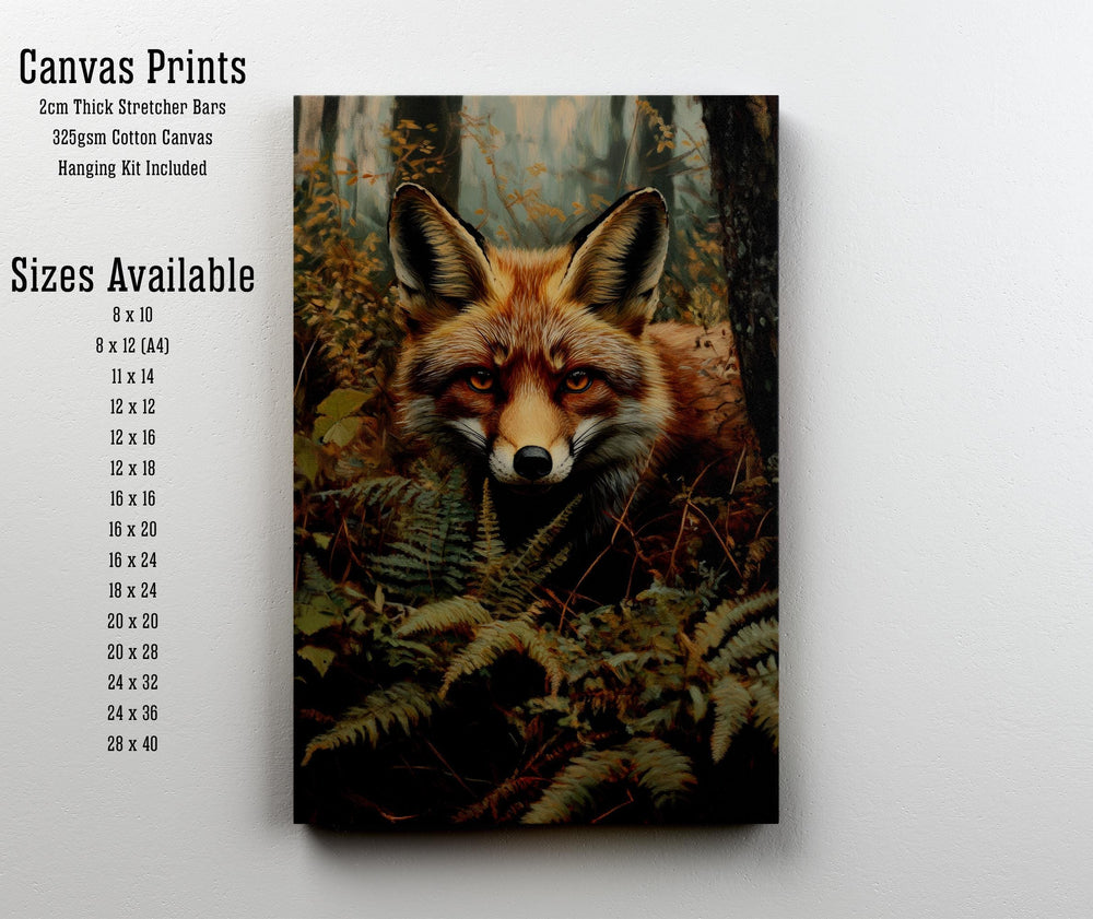 Red Fox Cottagecore Print Poster Vintage Forest Art Dark Academia Antique Illustration Wall Decor Enchanted Woodland Cottagecore