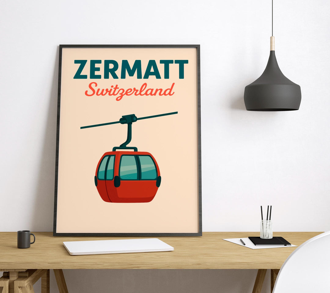 Zermatt Preppy Poster Wall Art Zermatt Wall Decor Home Décor Zermatt Gift Switzerland Art Lover Gift, Travel Souvenir Print