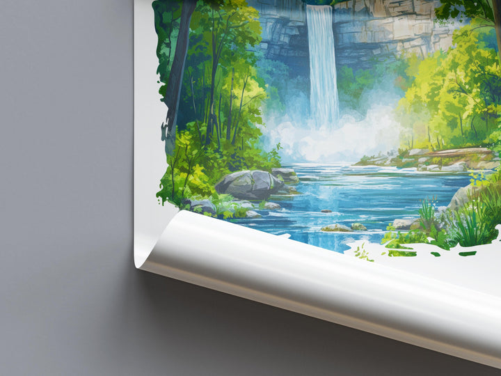 Taughannock Falls Watercolor Poster Wall Art Taughannock Decor Home Décor Taughannock Falls Gift USA Art Lover Gift, Travel Print