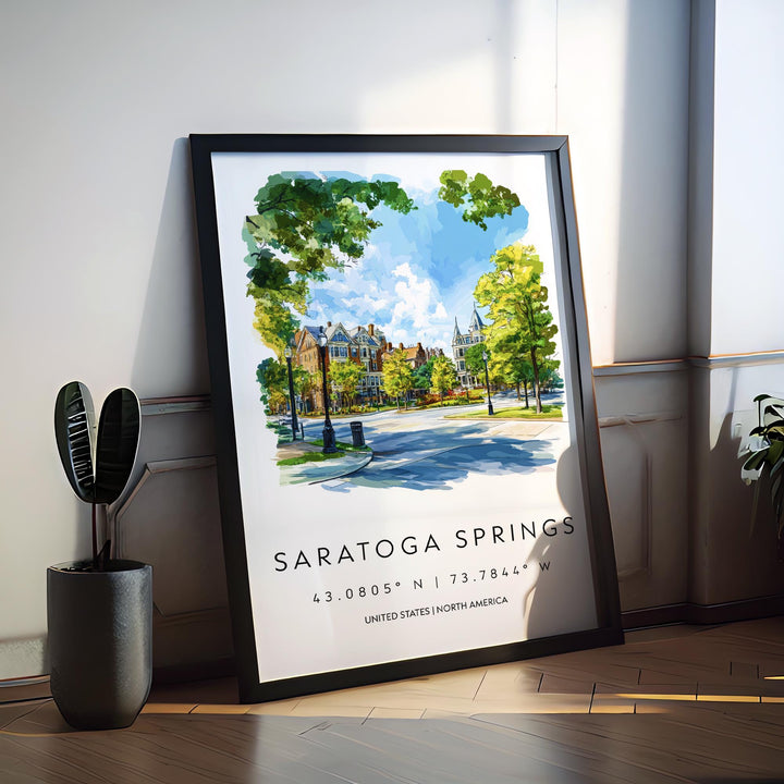 Saratoga Springs Watercolor Poster Wall Art Saratoga Decor Home Décor Saratoga Springs Gift USA Art Lover Gift, Travel Souvenir Print