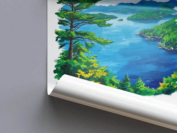 Lake George Watercolor Poster Wall Art Lake George Wall Decor Home Décor Lake George Gift USA Art Lover Gift, Travel Souvenir Print