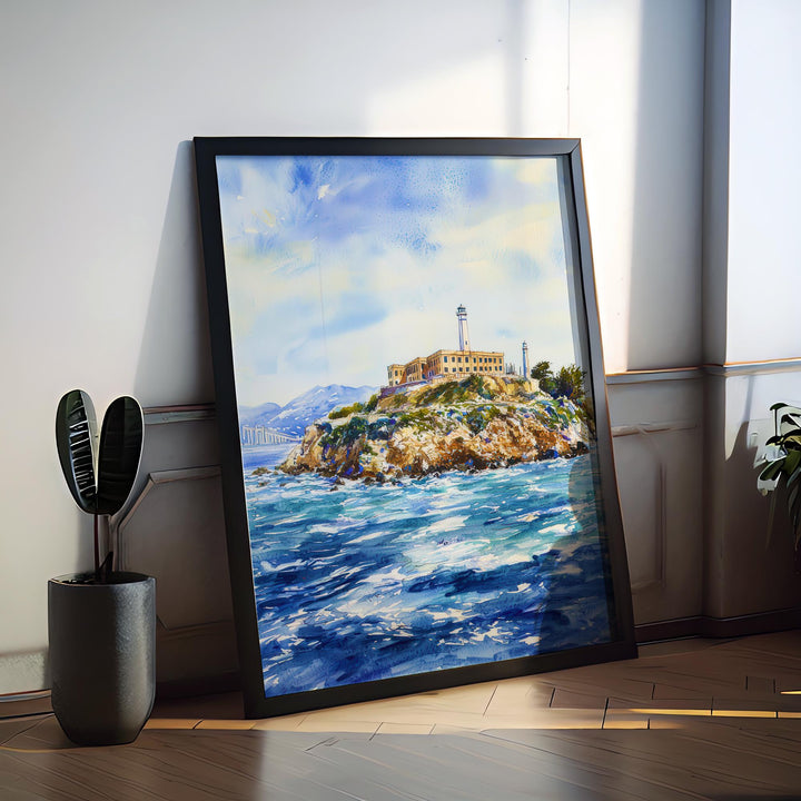 Alcatraz Island watercolor poster Wall Art Alcatraz Island Wall Hanging Home Décor Alcatraz Island Gift Art Lovers California Art Lover Gift