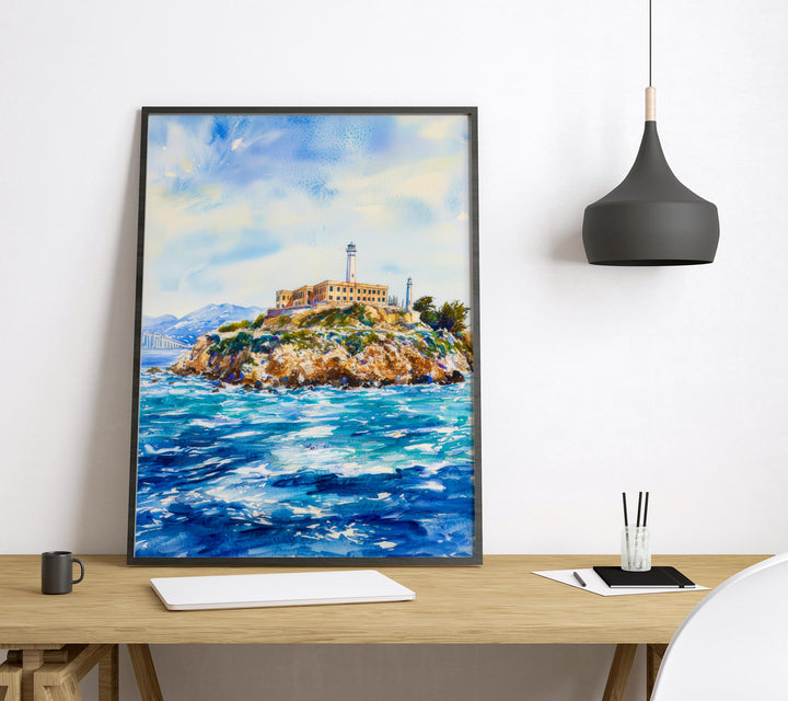 Alcatraz Island watercolor poster Wall Art Alcatraz Island Wall Hanging Home Décor Alcatraz Island Gift Art Lovers California Art Lover Gift