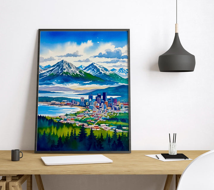 Anchorage watercolor poster Wall Art Anchorage Wall Hanging Home Décor Anchorage Gift Art Lovers Alaska Art Lover Gift Alaska wall art