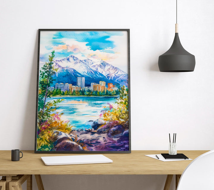 Anchorage watercolor poster Wall Art Anchorage Wall Hanging Home Décor Anchorage Gift Art Lovers Alaska Art Lover Gift Alaska wall art