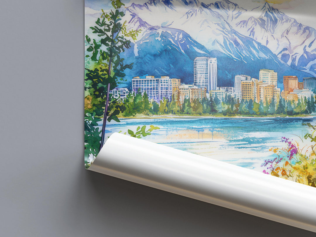 Anchorage watercolor poster Wall Art Anchorage Wall Hanging Home Décor Anchorage Gift Art Lovers Alaska Art Lover Gift Alaska wall art