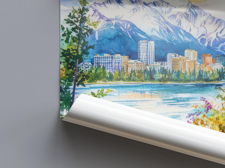 Anchorage watercolor poster Wall Art Anchorage Wall Hanging Home Décor Anchorage Gift Art Lovers Alaska Art Lover Gift Alaska wall art