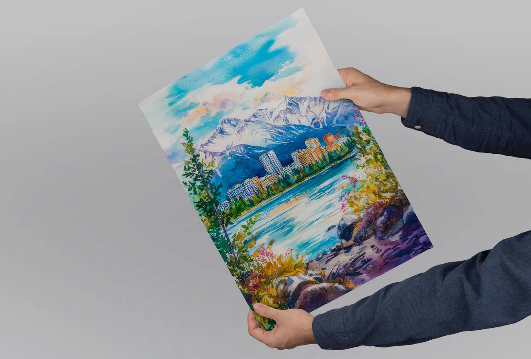 Anchorage watercolor poster Wall Art Anchorage Wall Hanging Home Décor Anchorage Gift Art Lovers Alaska Art Lover Gift Alaska wall art
