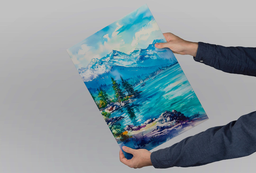 Lake Tahoe Watercolor Poster Wall Art Lake Tahoe Wall Hanging Home Décor Lake Tahoe Gift Art Lovers California Art Lover Gift Nevada art