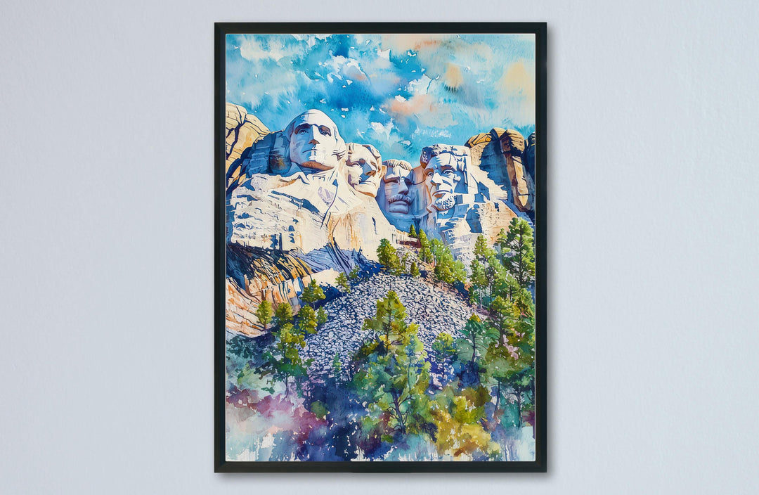 Mount Rushmore Watercolor Poster Wall Art Mount Rushmore Wall Hanging Home Décor Mount Rushmore Gift Art Lovers South Dakota Art Lover Gift