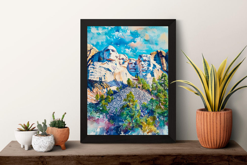 Mount Rushmore Watercolor Poster Wall Art Mount Rushmore Wall Hanging Home Décor Mount Rushmore Gift Art Lovers South Dakota Art Lover Gift