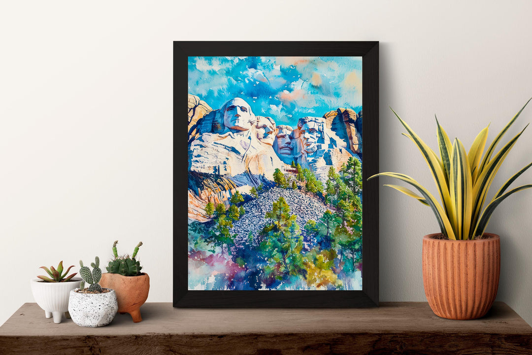 Mount Rushmore Watercolor Poster Wall Art Mount Rushmore Wall Hanging Home Décor Mount Rushmore Gift Art Lovers South Dakota Art Lover Gift