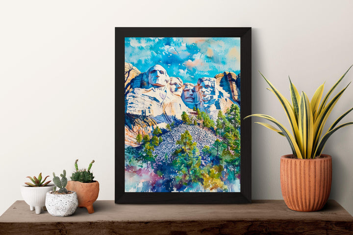 Mount Rushmore Watercolor Poster Wall Art Mount Rushmore Wall Hanging Home Décor Mount Rushmore Gift Art Lovers South Dakota Art Lover Gift